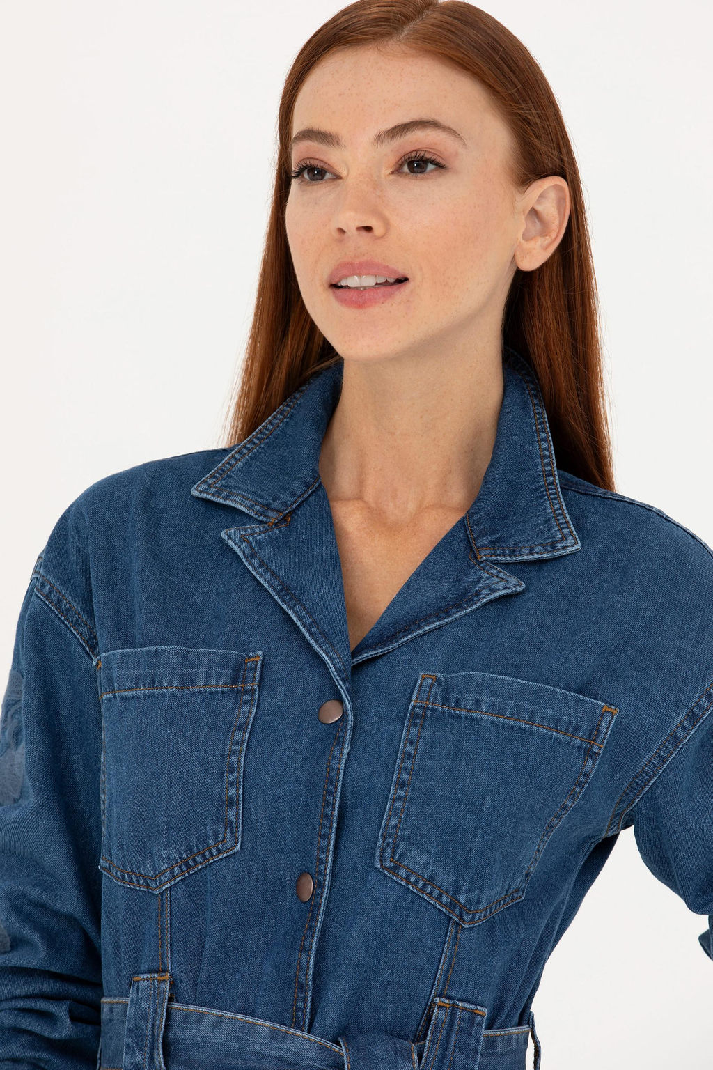 Kad_n Koyu Mavi Jean Elbise - U.s. polo assn фото 2