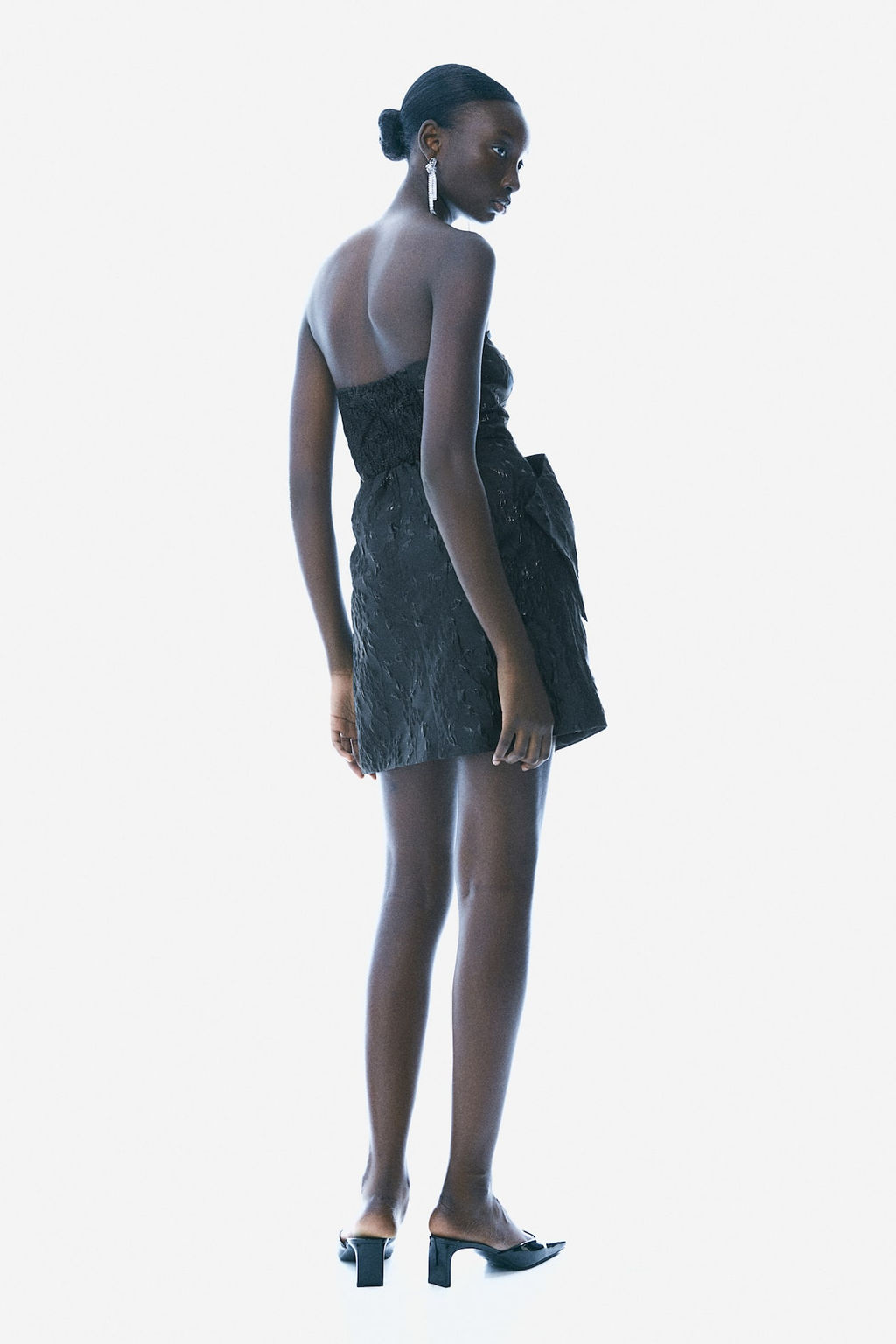 Vestido en tejido jacquard con lazo decorativo - H&m фото 4