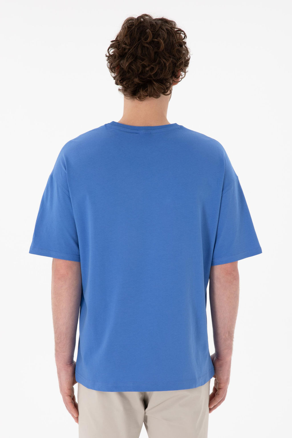 Erkek Oversize Fit Bisiklet Yaka _ndigo Ti__rt Sepette S_rpriz _ndirim - U.s. polo assn фото 6