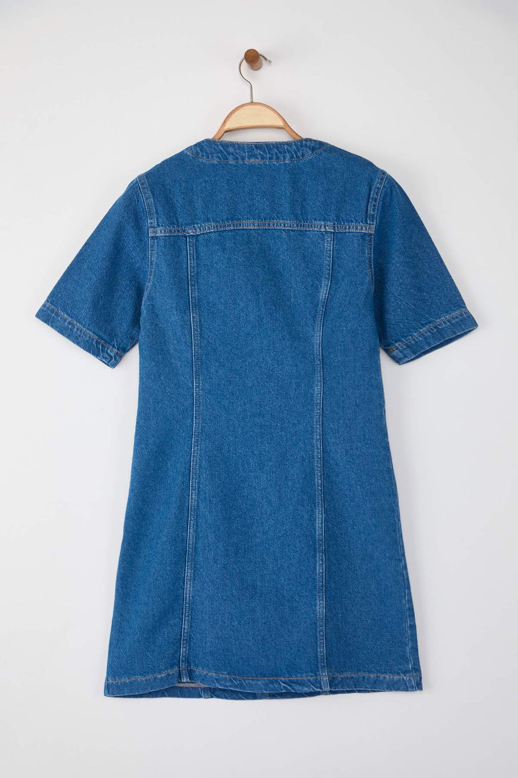 Mavi Kusgozu Baglama Detayl? Mini Denim Elbise TWOAW26EL00033 - Trendyolmilla фото 6