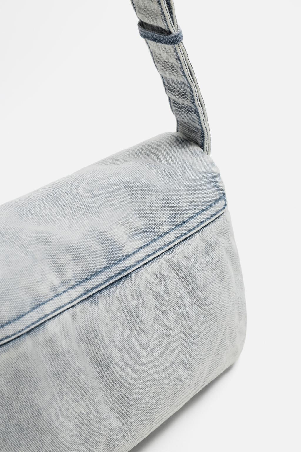 WASHED-EFFECT DENIM CROSSBODY BAG - Zara фото 3