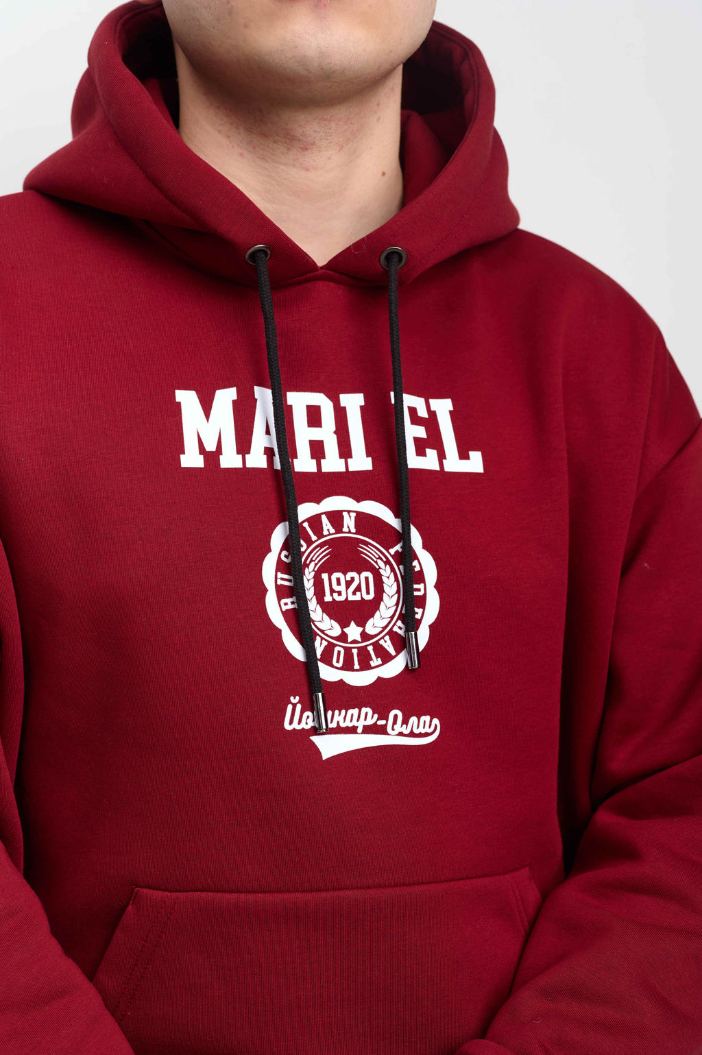 Худи мужское с капюшоном "MARI EL" бордо