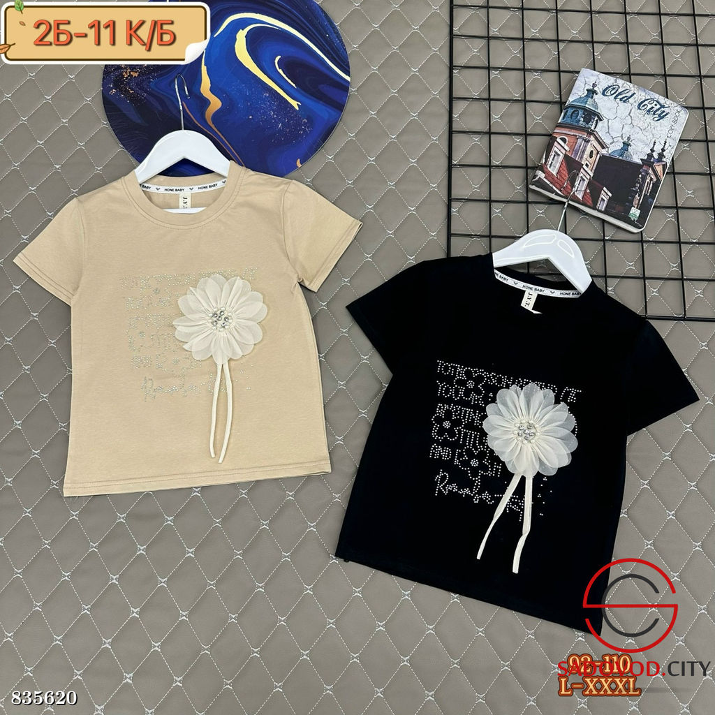Футболка для девочки с цветком