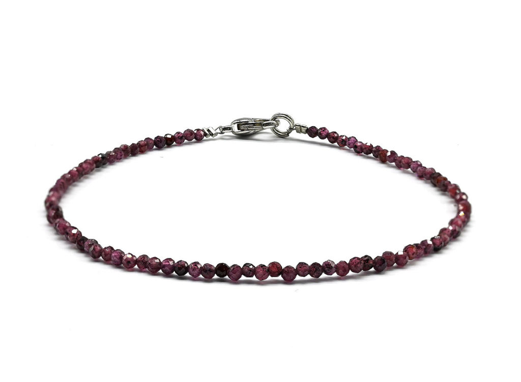 Браслет из фианитов шарик гр.2мм цв.графит, 16,5см - Радуга камня фото 3