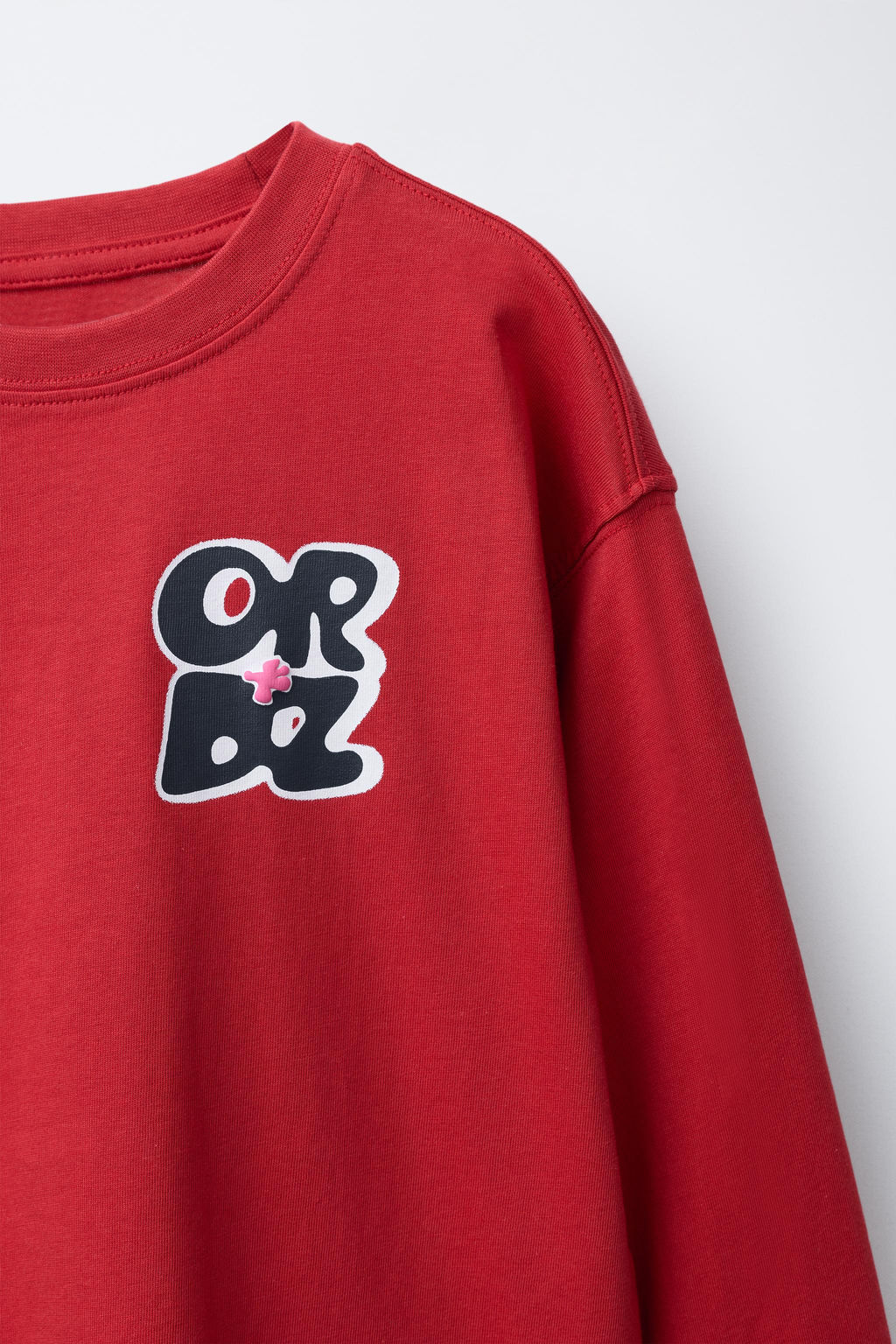 T-SHIRT WITH RAISED SLOGAN PRINT - Zara фото 3