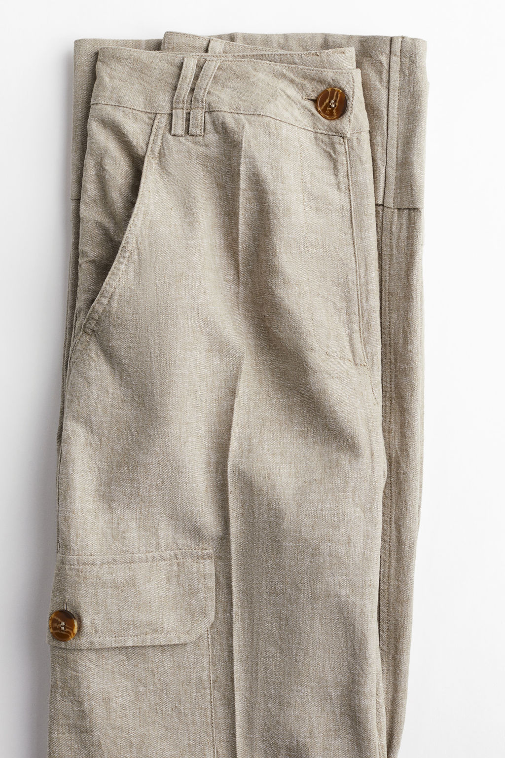 Pantalon cargo en mezcla de lino - H&m фото 7