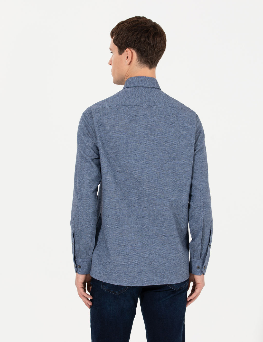 Mavi Slim Fit Uzun Kollu G_mlek
