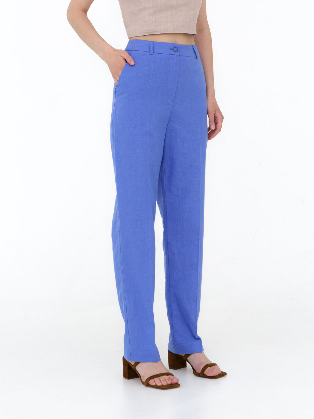 Брюки женские КЛ-7809-ИЛ23 василек