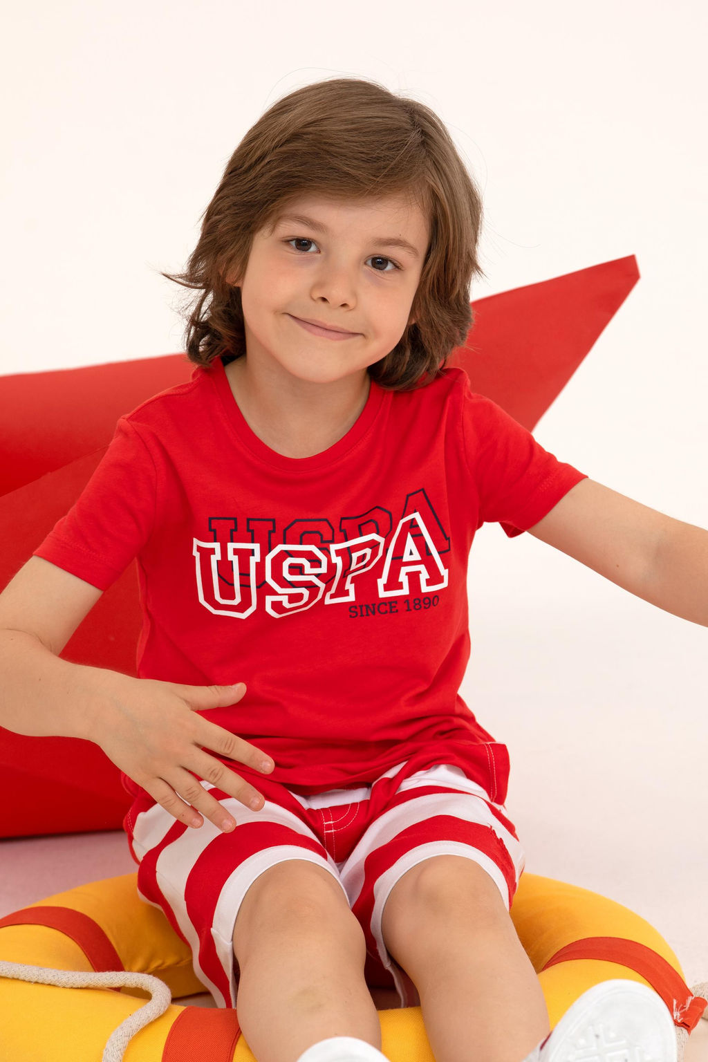 Детская красная футболка с круглым вырезом Неожиданная скидка в корзине - U.s. polo assn фото 7