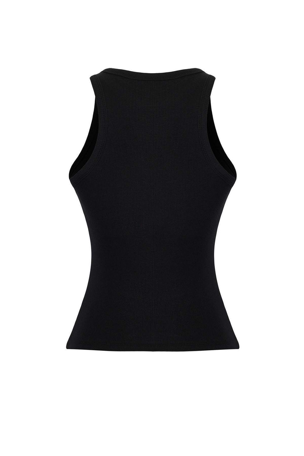 Siyah Gogus Pedli Duz Fitted/Vucuda Oturan Renk Bloklu Orme Atlet TWOSS25AL00034