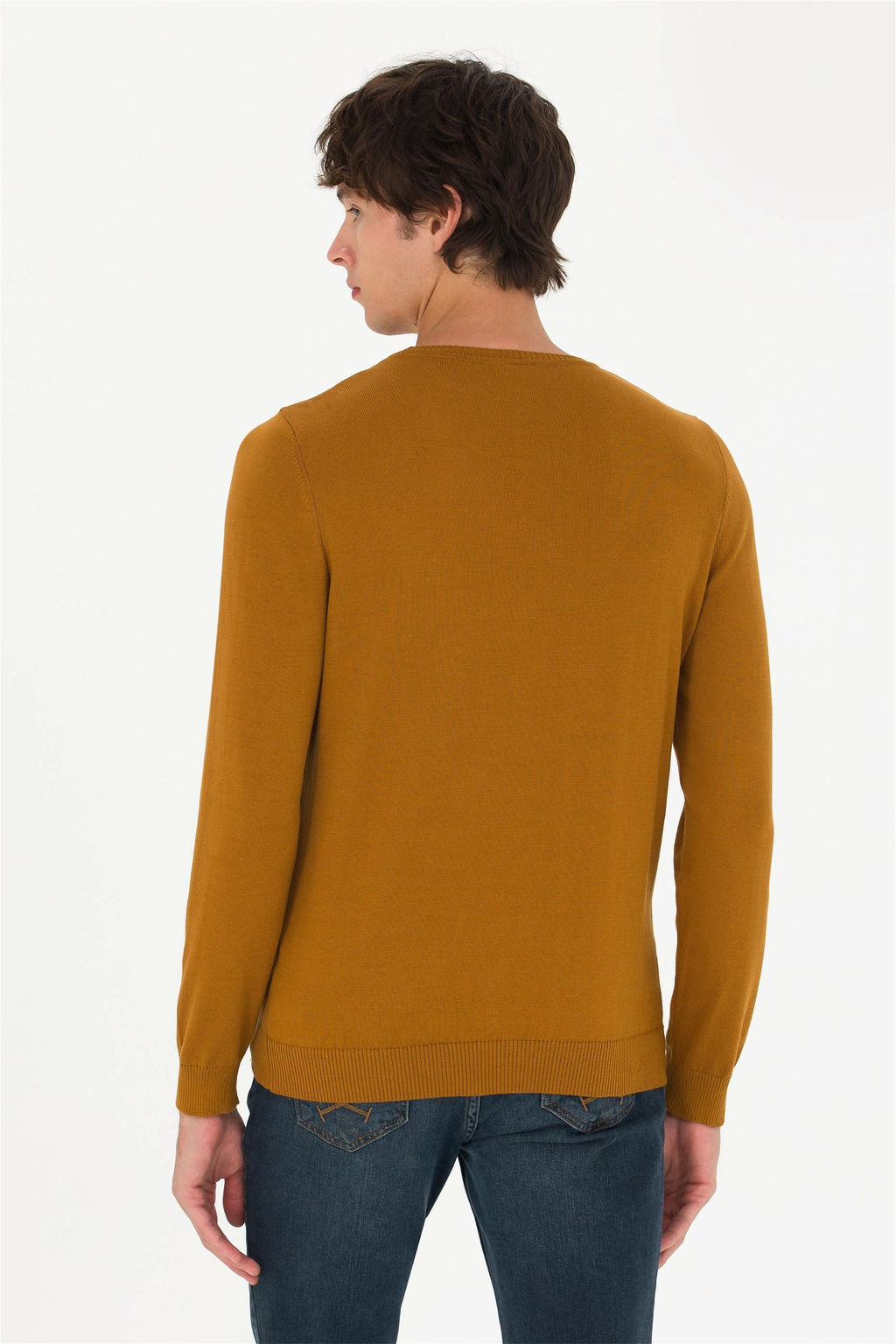 U. S. Polo Assn Мужской базовый свитер кокосового цвета - U.s. polo assn фото 5