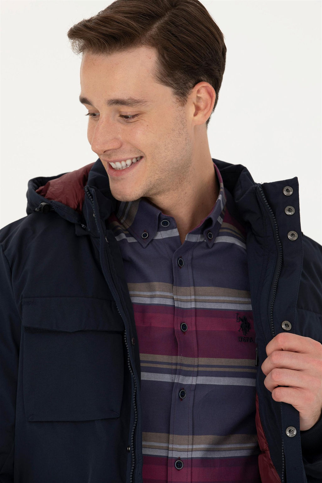 U. S. Polo Assn / Мужское темно-синее пальто - U.s. polo assn фото 2