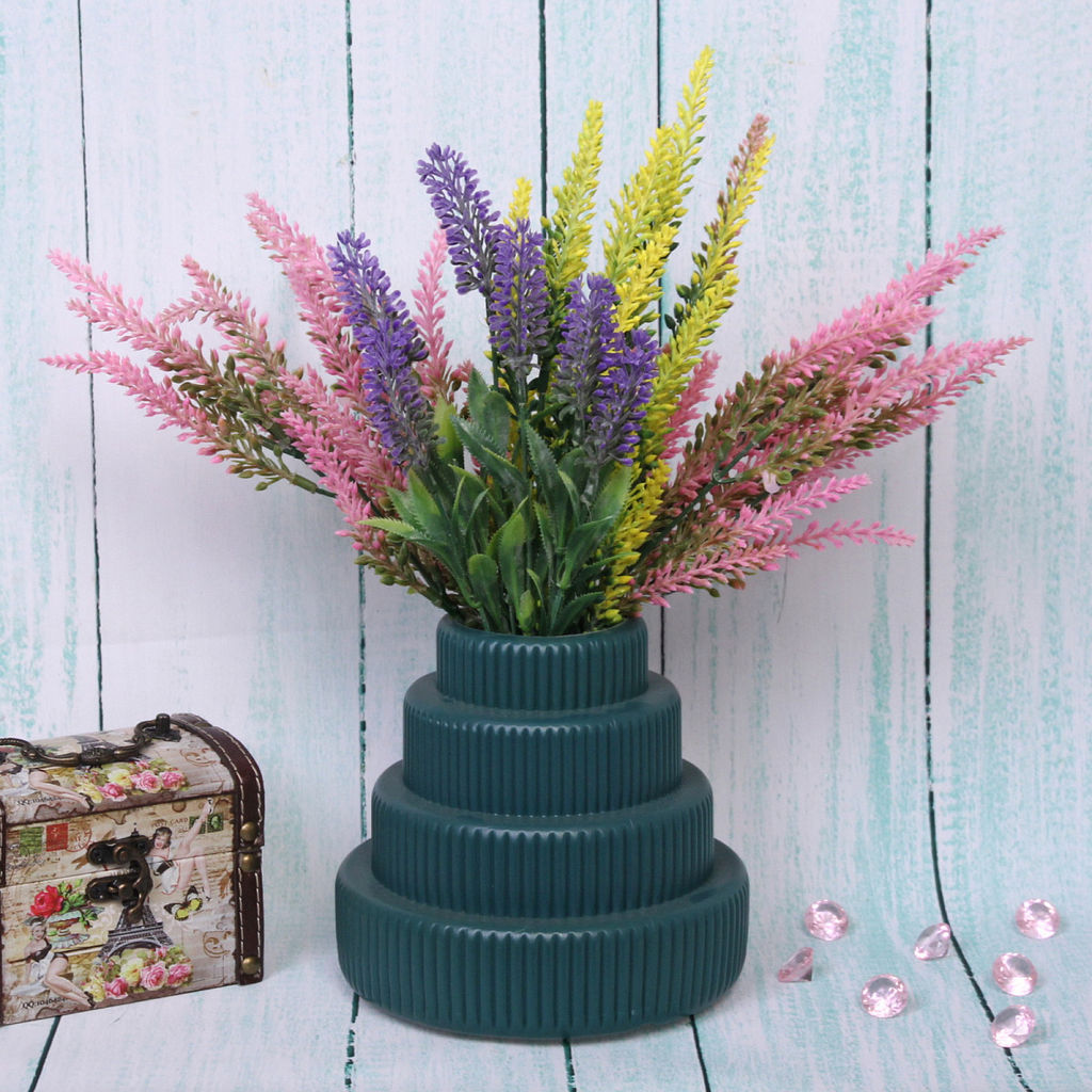 Цена за 4 шт. Ваза из пластика "Marlen-Пирамида" 0,5л 16*15*8,2см цвет морская волна