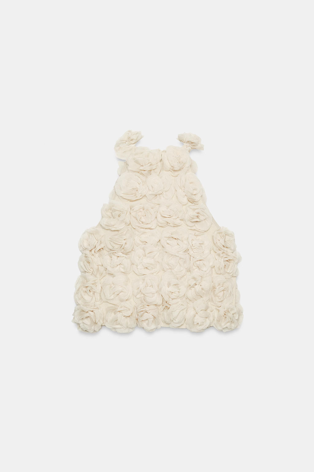 TOP HALTER PUNTO ESTRUCTURA FLORES / Beige - Zara фото 8