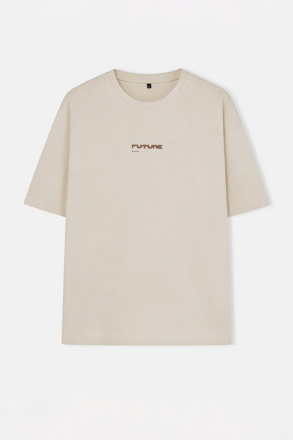 Tas Oversize/Genis Kesim Kabar?k Bask?l? %100 T-Shirt TMNSS23TS00171