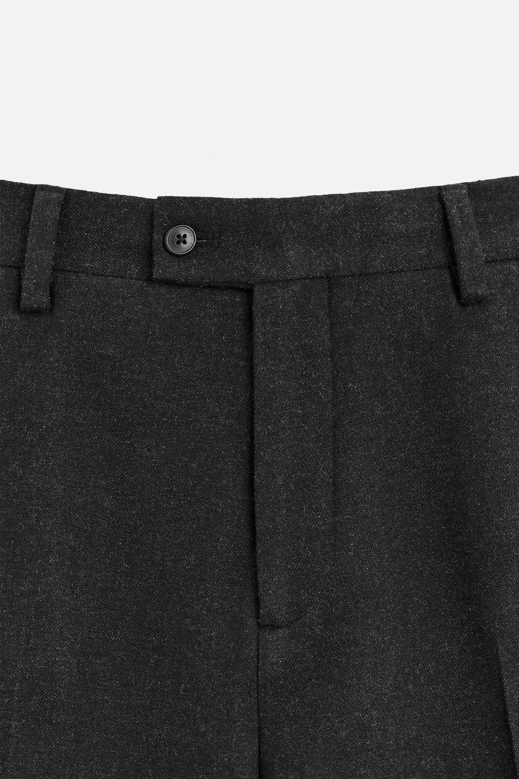 TEXTURED WOOL BLEND TROUSERS - Zara фото 8