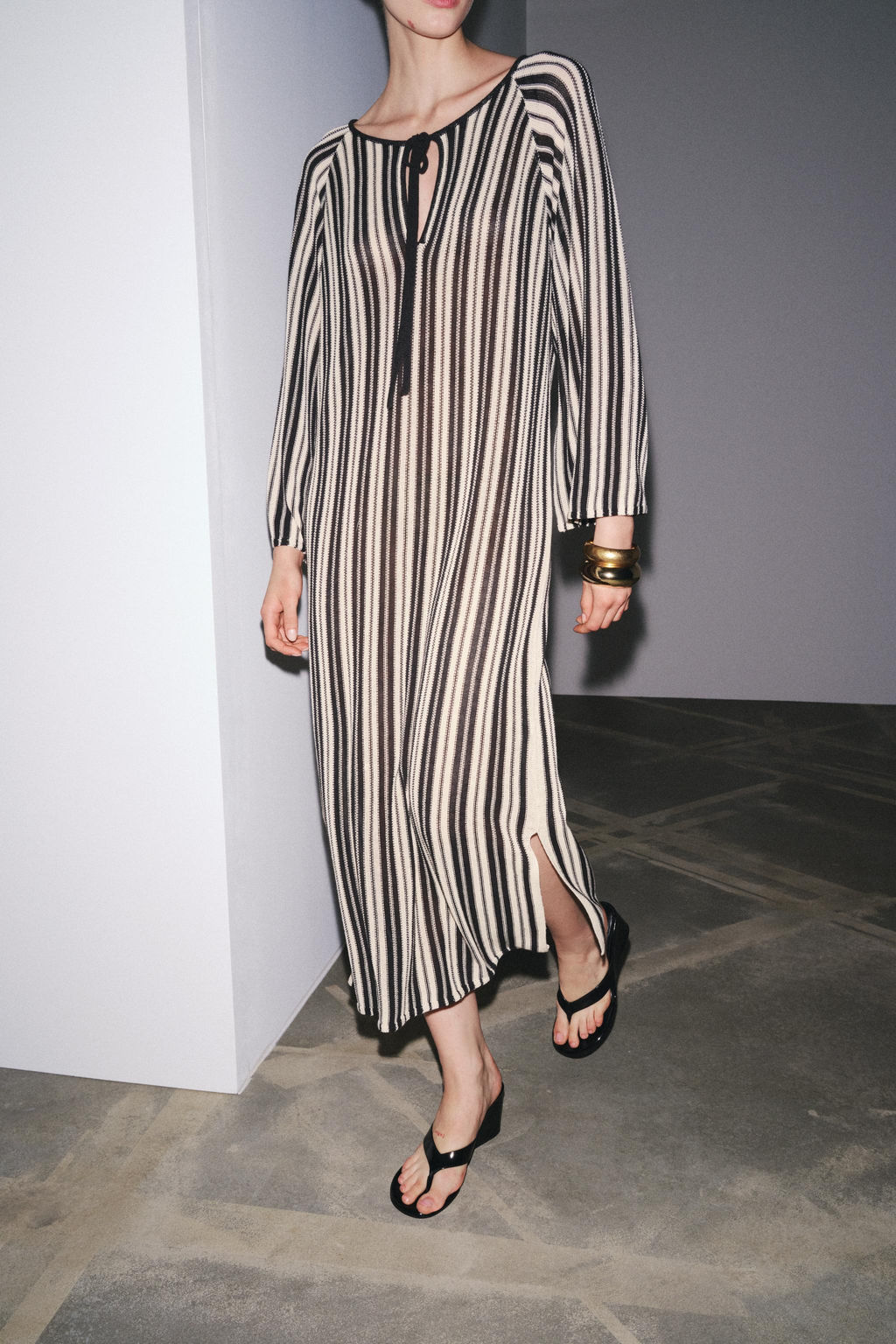 STRIPED KNIT DRESS WITH LINEN - Zara фото 15