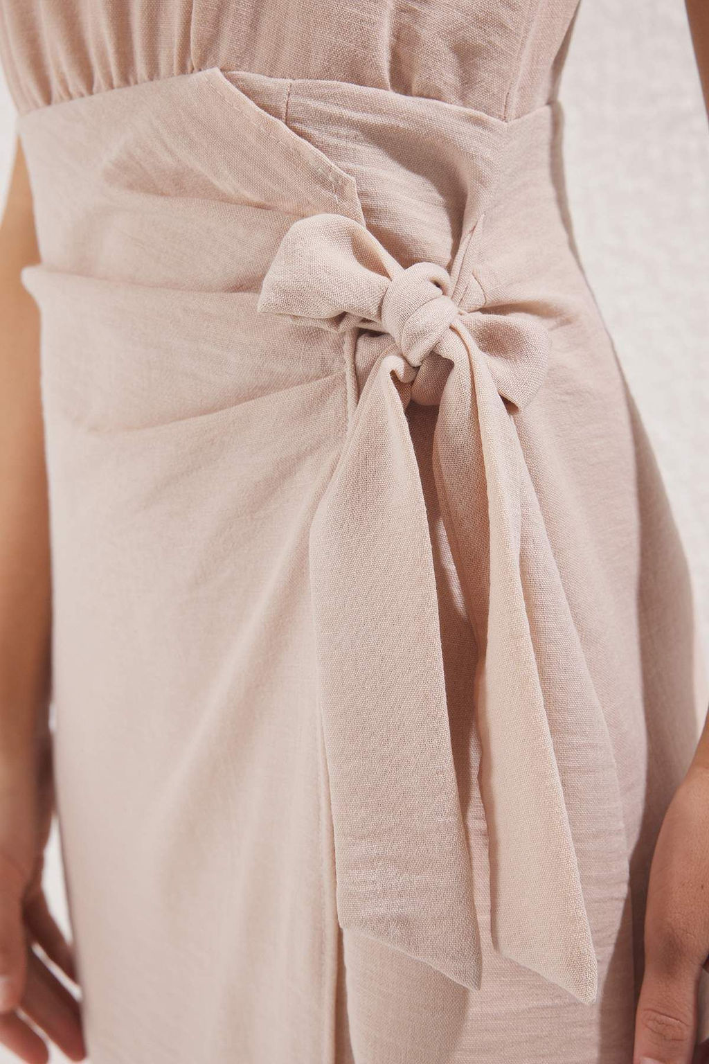 TRENDYOLMILLA Kahverengi Duz Midi Dokuma Elbise TWOSS25EL00777  фото 3