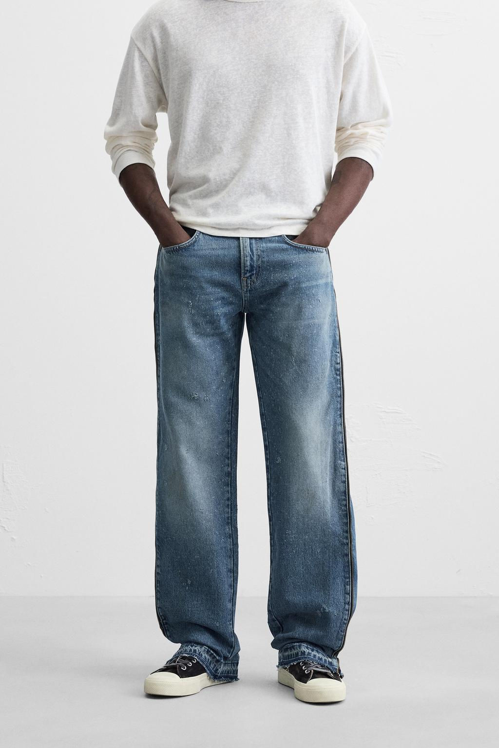 FLARE FIT JEANS WITH ZIPS - Zara фото 2