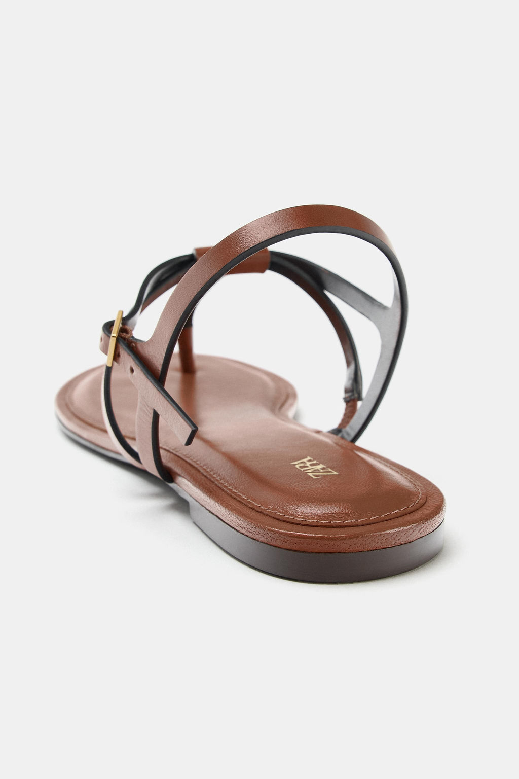 SANDALIA PLANA PIEL / Marr?n - Zara фото 7