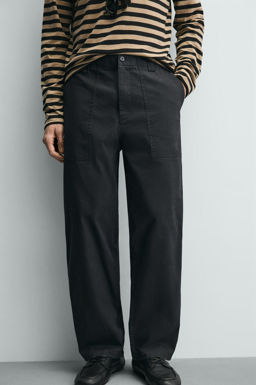 PANTAL?N STRAIGHT FIT LAVADO / Acero - Zara фото 6