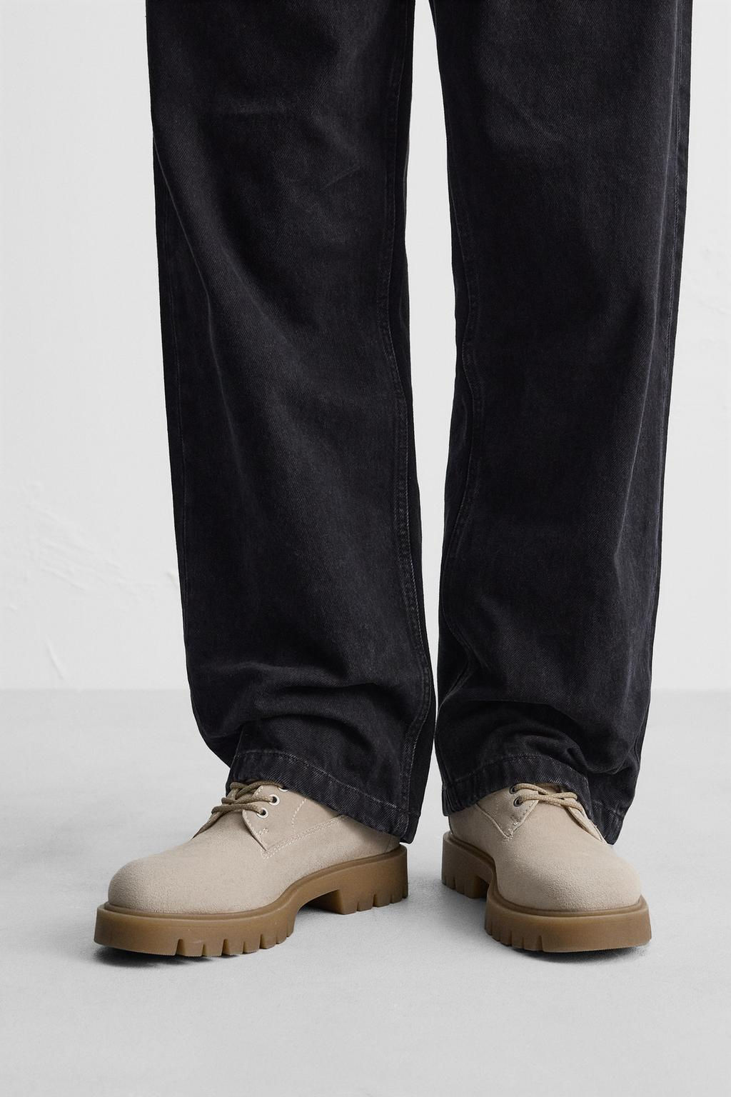 LACE-UP LEATHER BOOTS - Zara фото 2