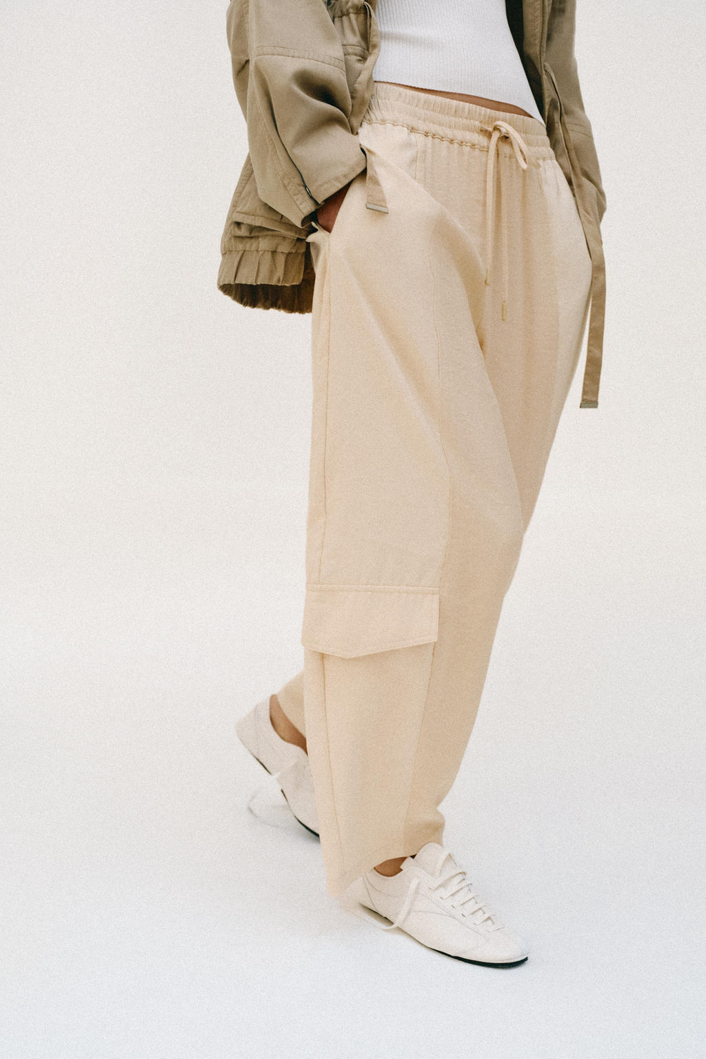 PANTAL?N BARREL COMBINADO / Arena / Vigor? - Zara фото 2