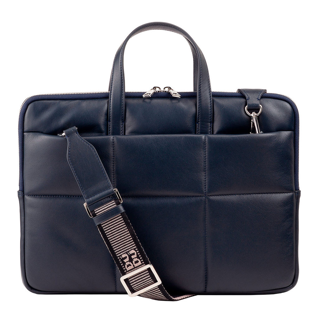 Итальянская кожаная сумка-портфель для ноутбука DuDu серии Togean | морской