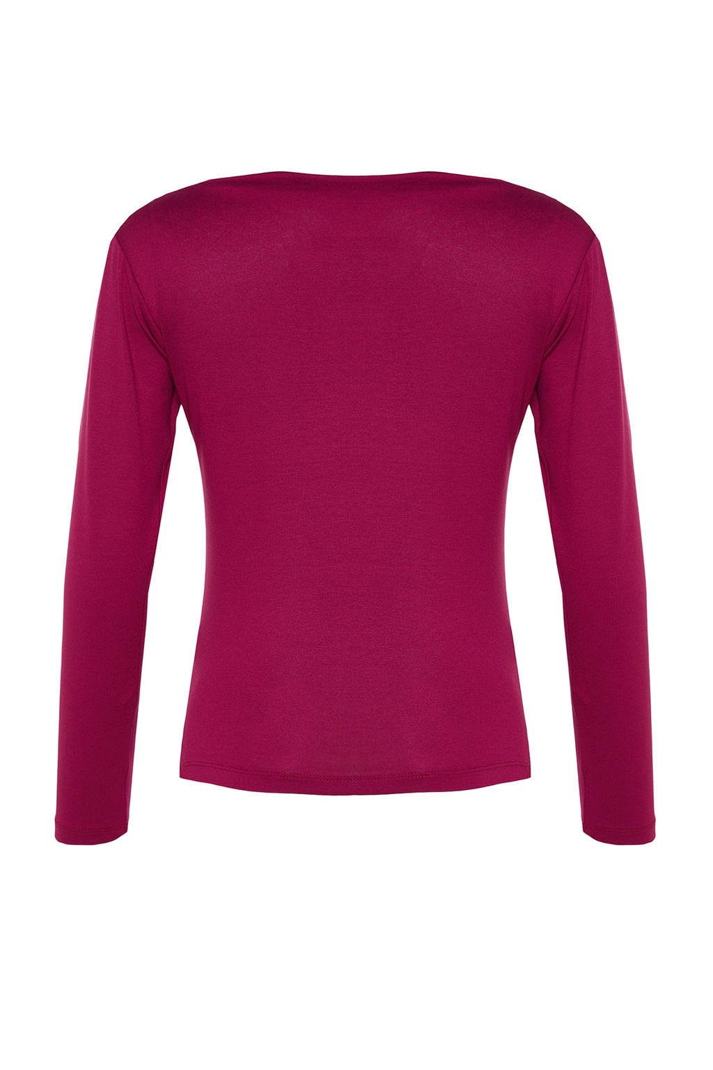 Trendyolmilla Lacivert Fitted/Vucuda Oturan Uzun Kol Kay?k Yaka Viskoz Esnek Orme Bluz TWOAW21BZ0106 фото 11