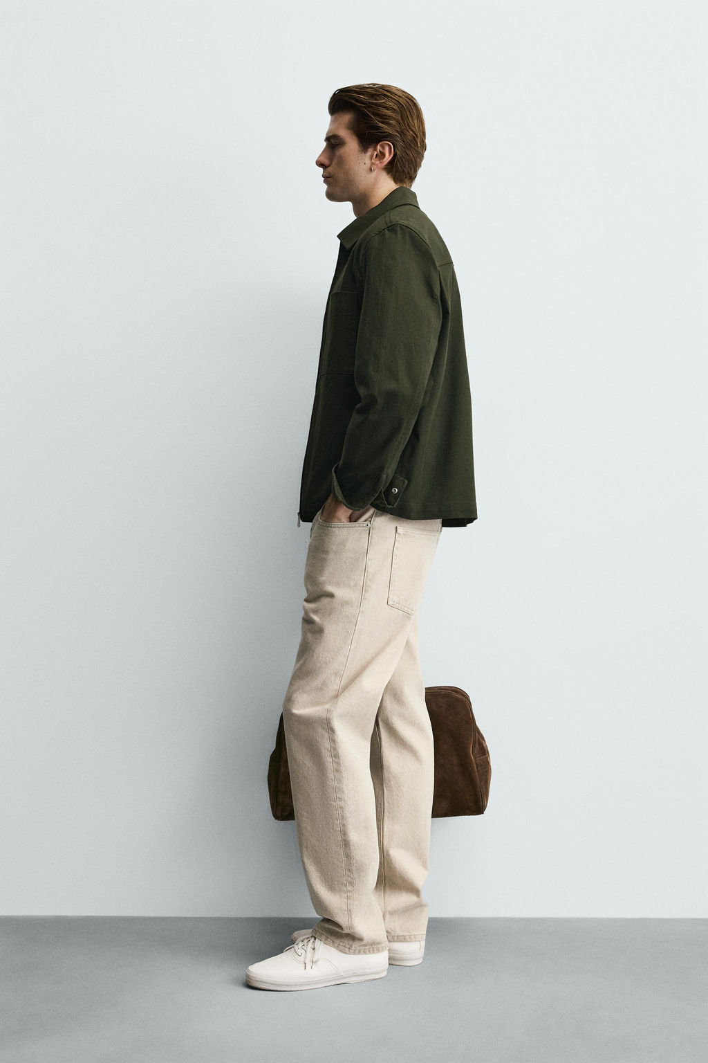 JEANS STRAIGHT ANKLE FIT / Verde gris - Zara фото 4