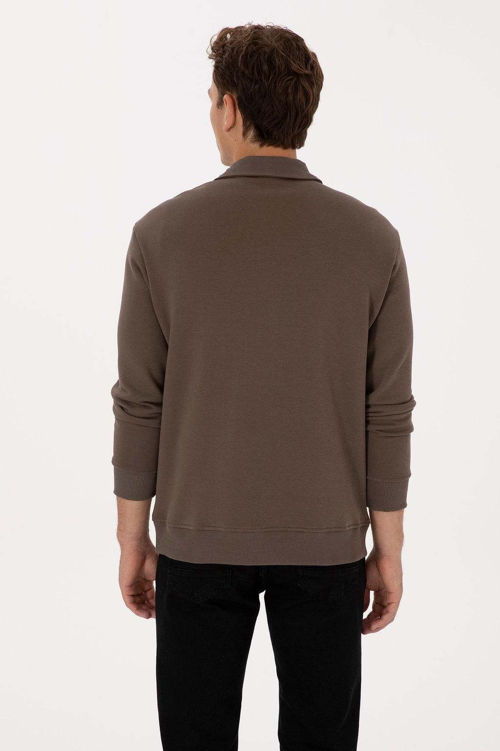 Erkek Regular Fit Yar_m Fermuarl_ Vizon Basic Sweatshirt - U.s. polo assn фото 5