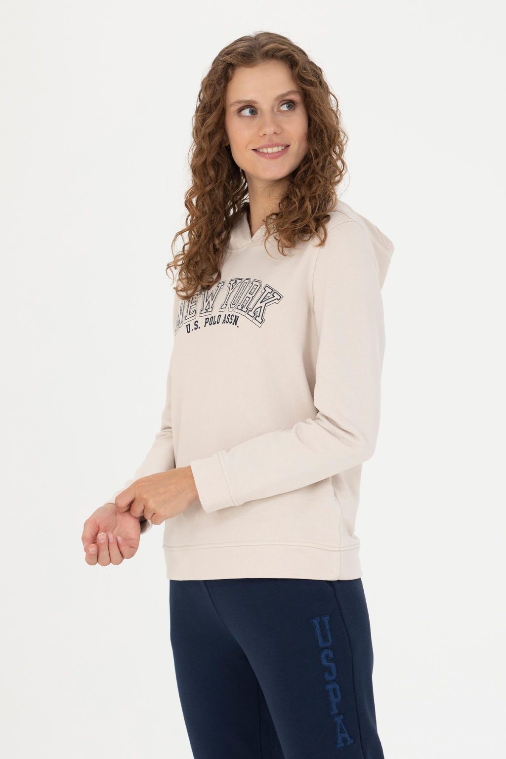 U. S. Polo Assn Женская кремовая толстовка с капюшоном - U.s. polo assn фото 16