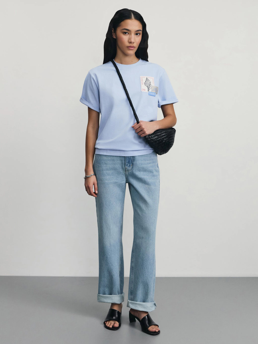 Футболка из хлопка с нашивками / Zarina  фото 3