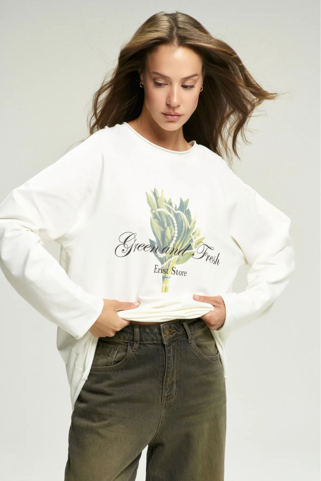 Лонгслив GREEN and FRESH White - Erist store фото 5