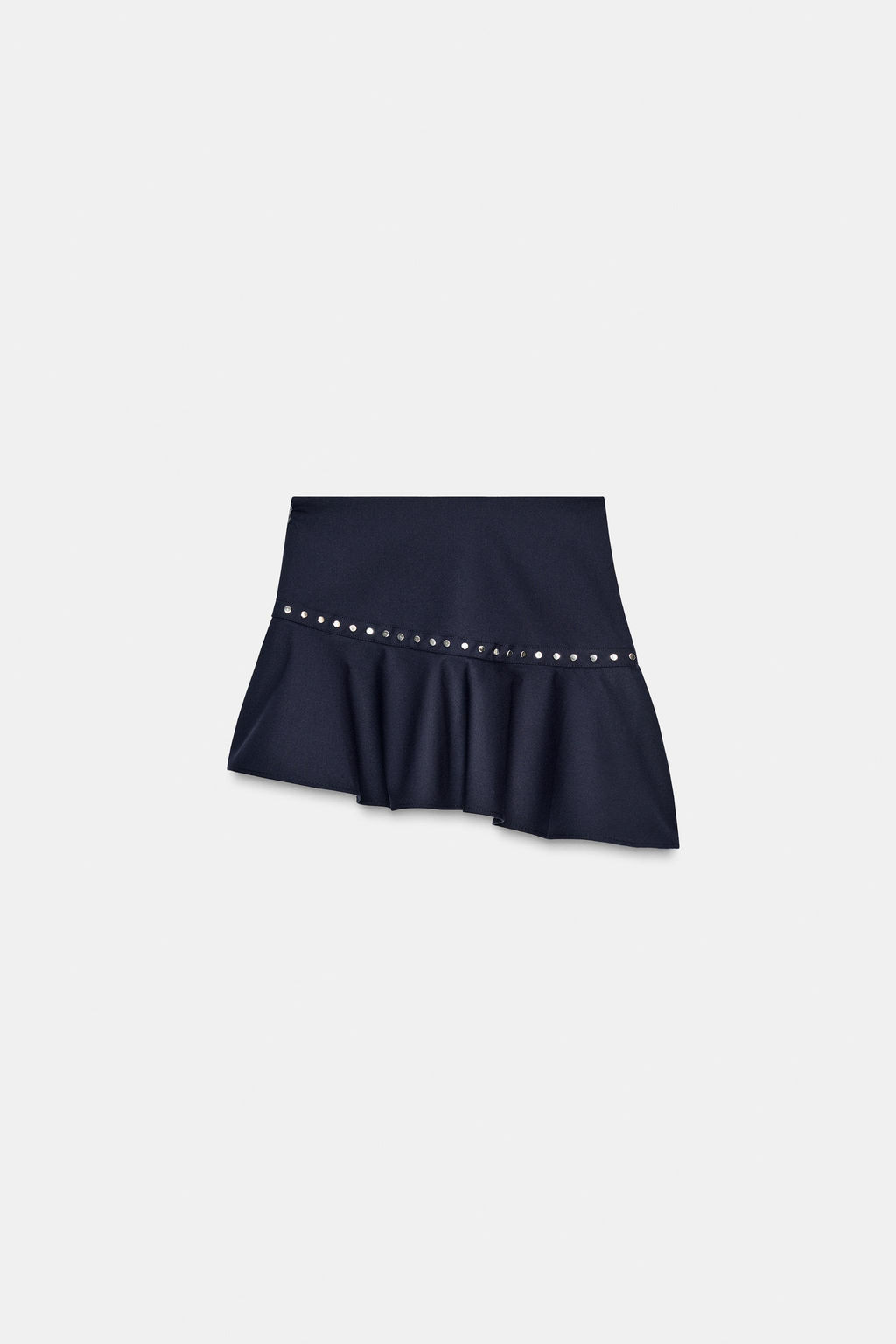 ASYMMETRIC RUFFLED SKIRT WITH STUDS
