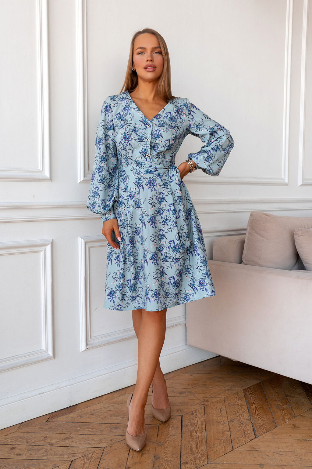Платье Open Style 5570 голубой