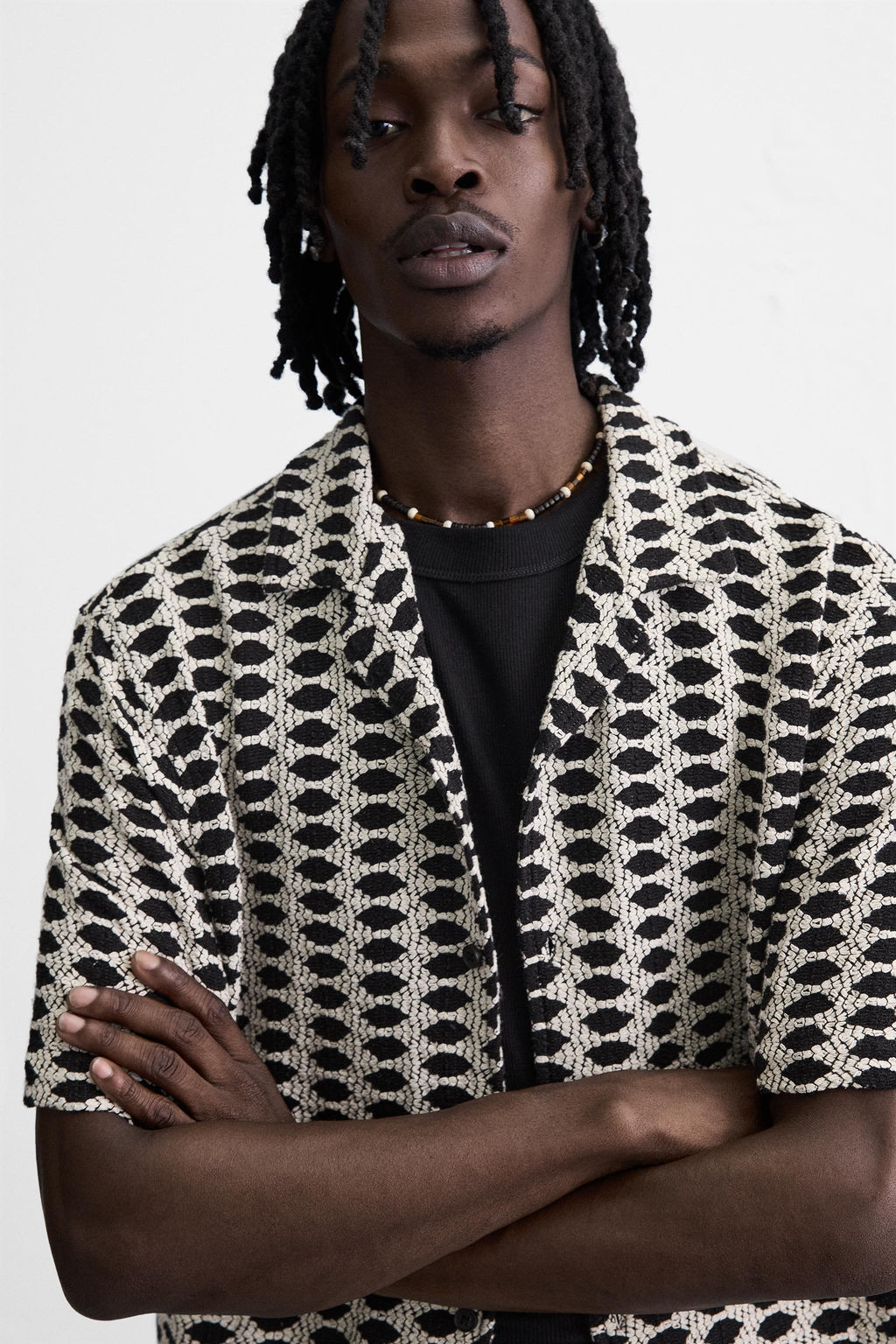 CONTRAST JACQUARD SHIRT - Zara фото 12