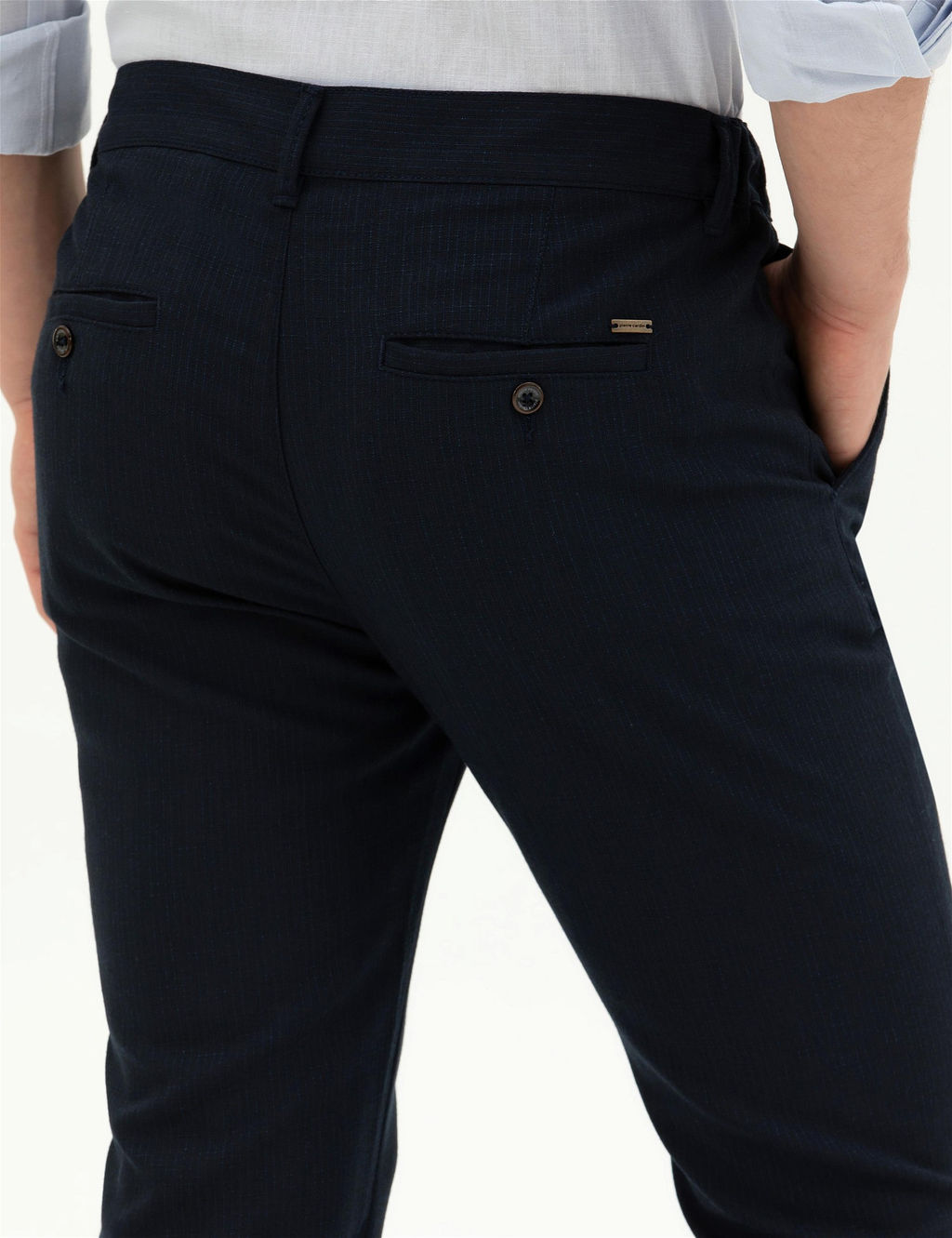 Lacivert Slim Fit Kanvas Pantolon - Pierre cardin фото 7