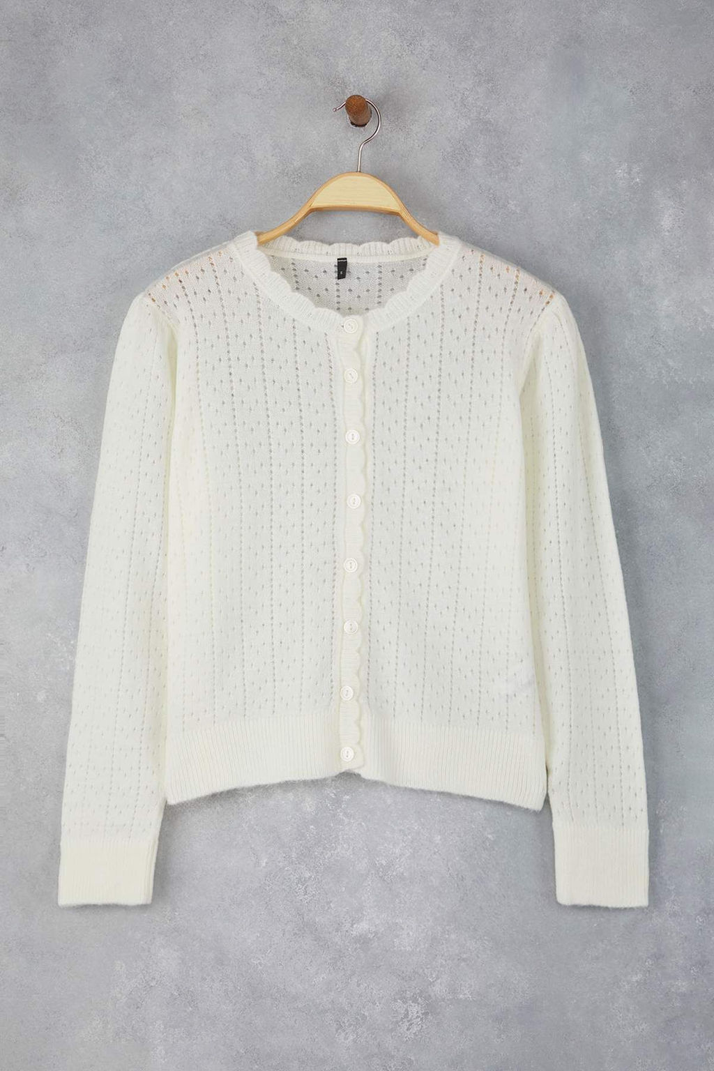 Ekru Yumusak Dokulu Ajurlu Triko H?rka TWOAW26HI00034