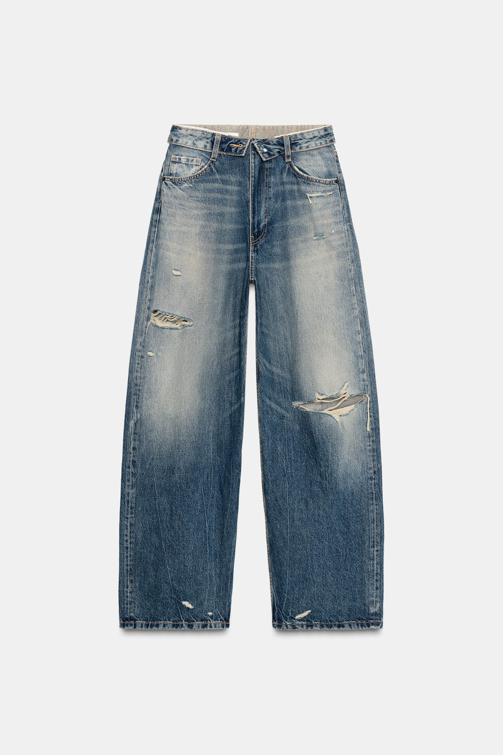 JEANS CINTURA DOBLADA TRF TIRO MEDIO / Azul - Zara фото 6