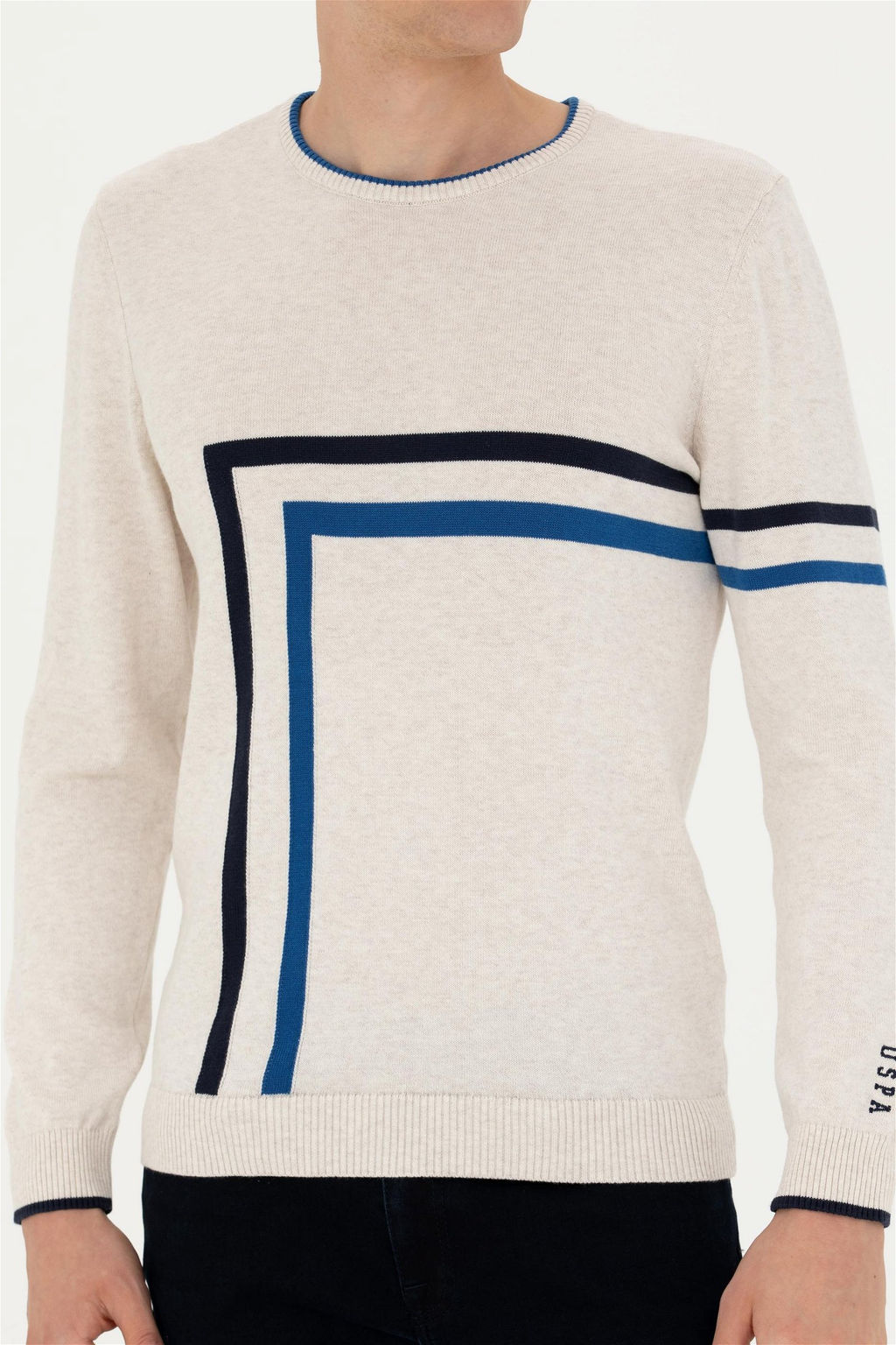 Мужской свитер из каменного меланжа - U.s. polo assn фото 6