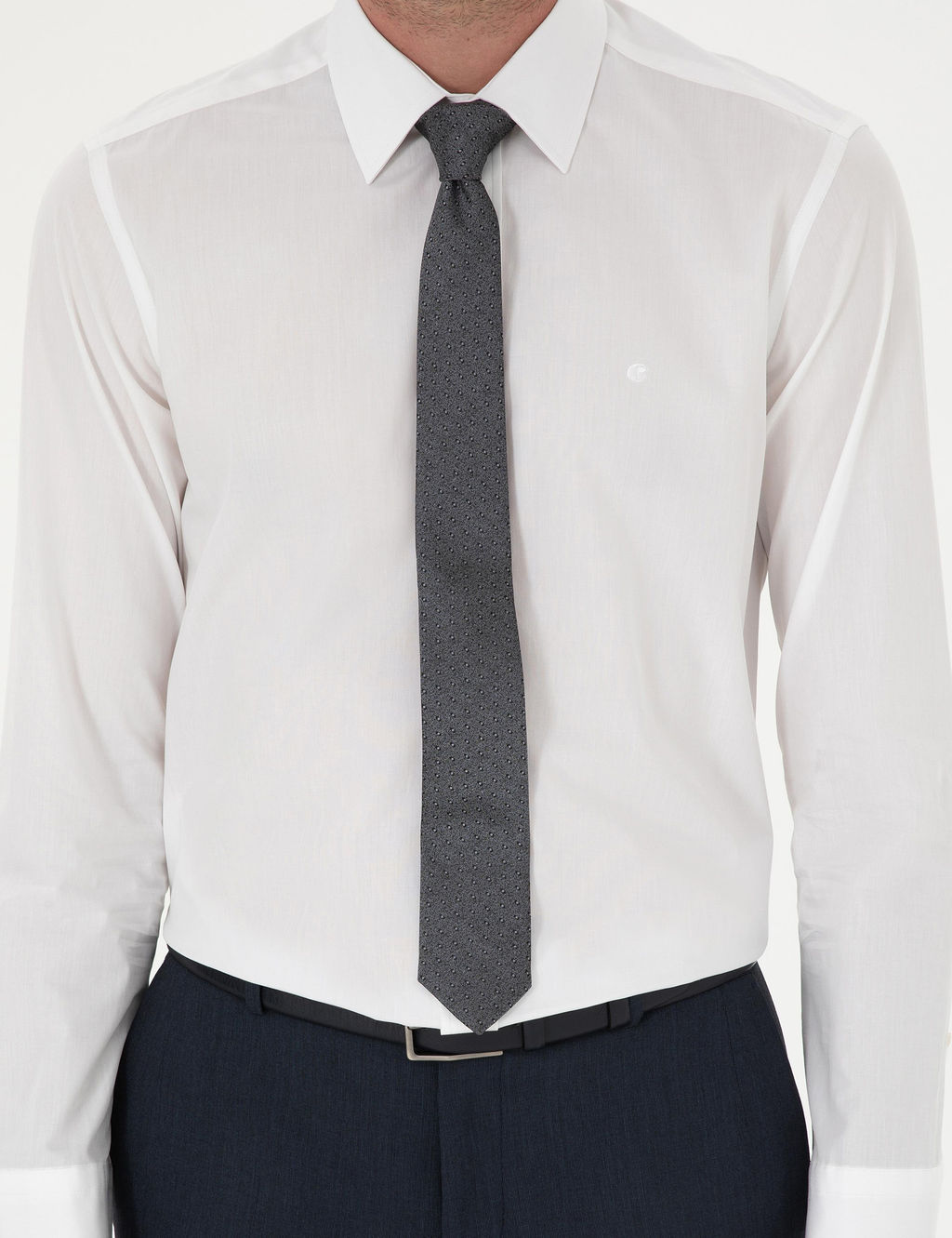 Белая классическая рубашка из хлопка приталенного кроя - Cacharel фото 6