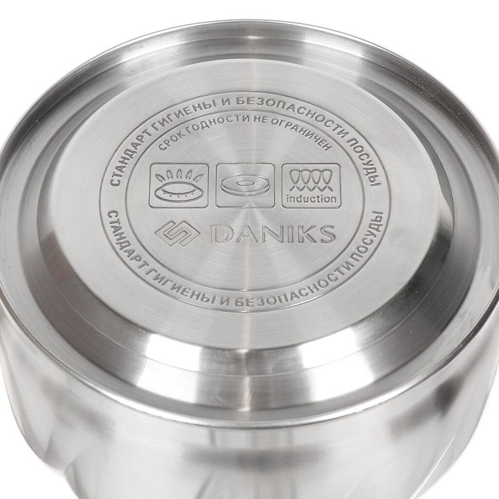 Чайник нерж. сталь, 3 л, со свистком, матовый, ручка бакелит. в цвет дерев/ , GS-04571/MSY-087 /DANIKS/  фото 4