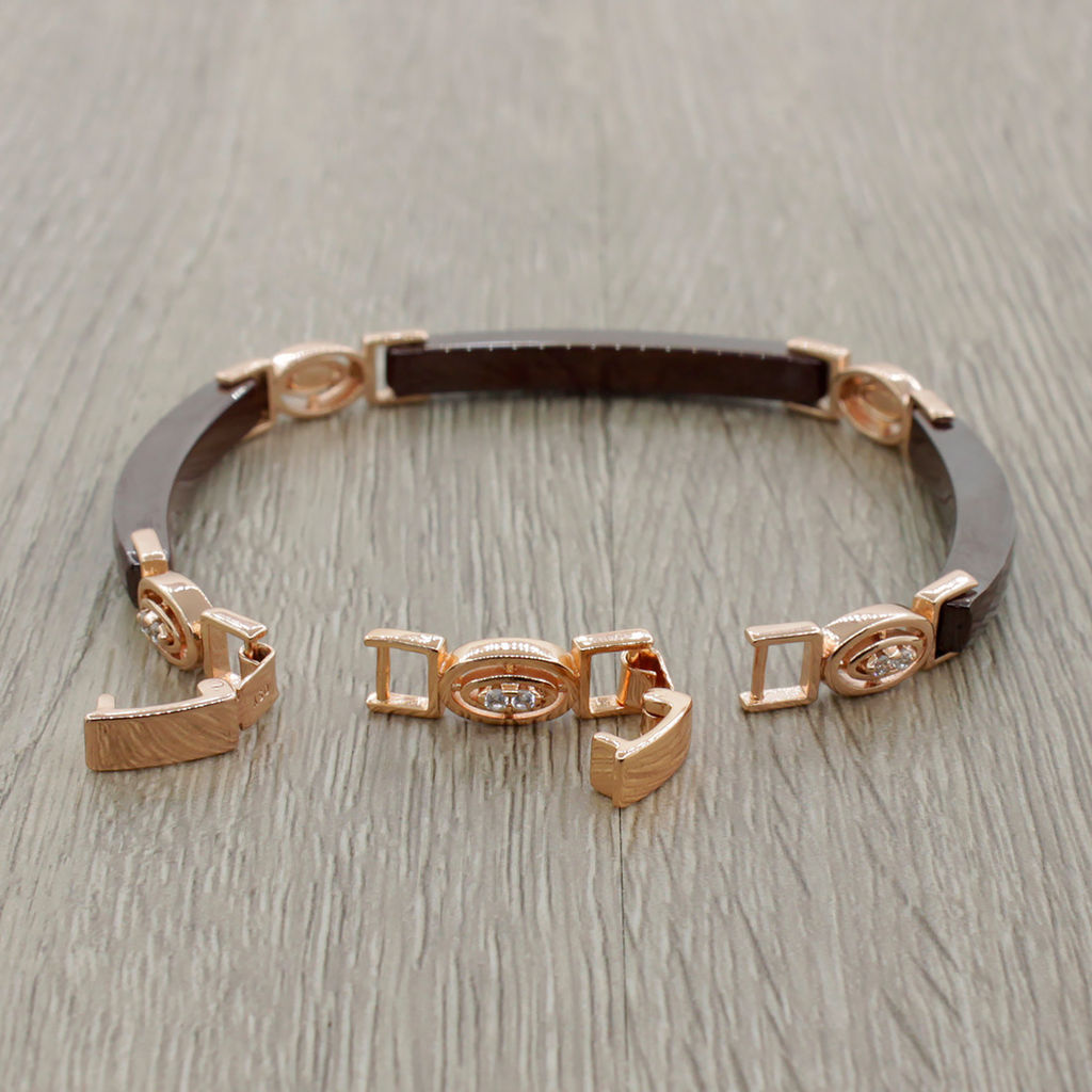 Браслет Лили из коричневой керамики покрытие под золото - Agat77 фото 2