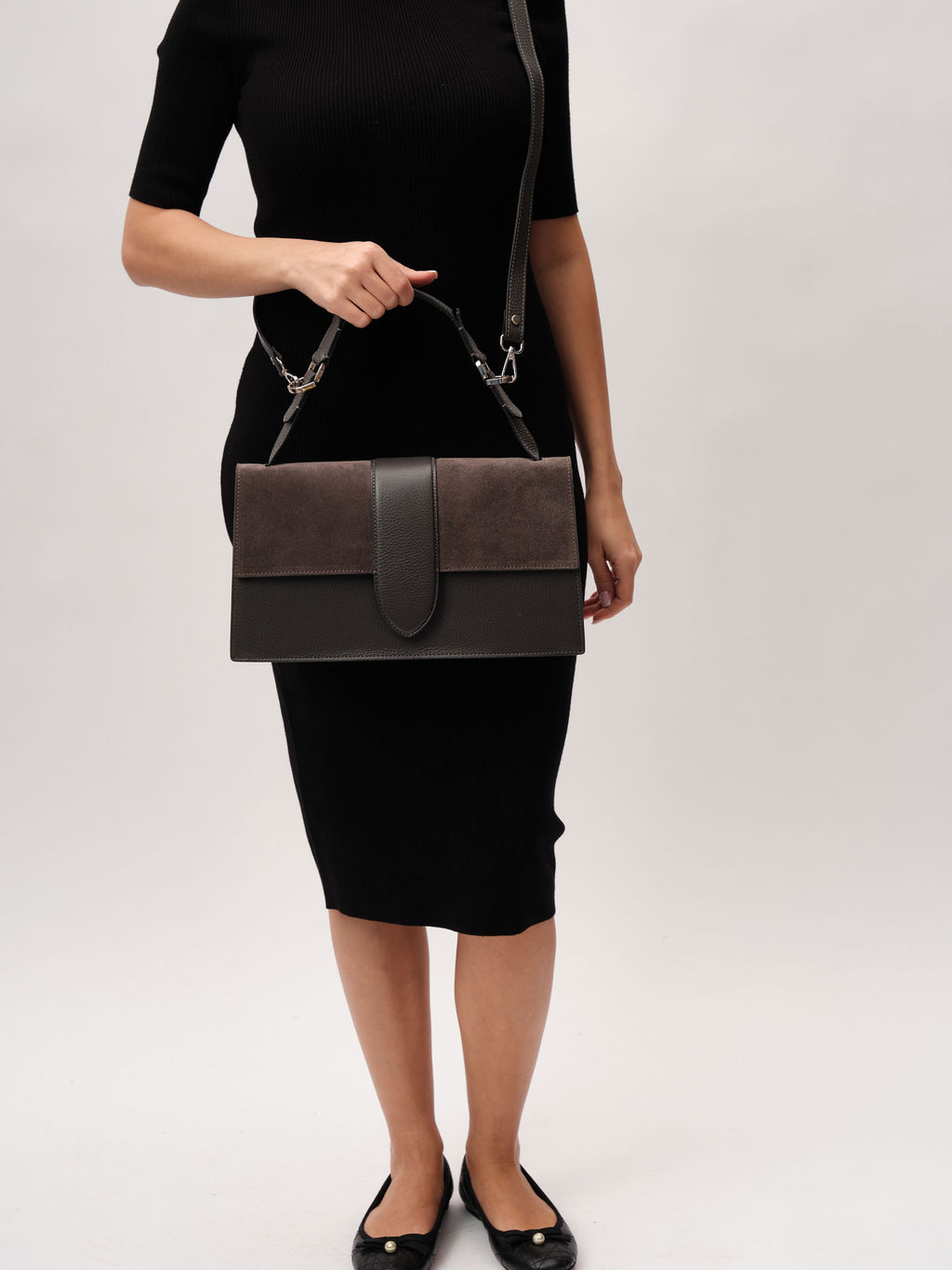 Кожаная сумка Deboro 30408 темный лес