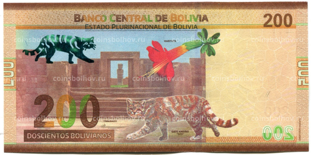 200 боливиано 1986 (2019) года Боливия Боливия многонациональная страна