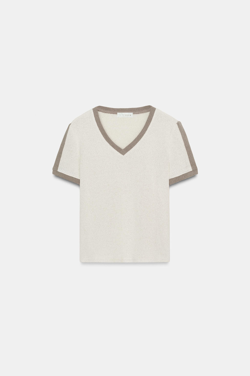 CAMISETA R?STICA CONTRASTE / Crudo / Beige - Zara фото 5
