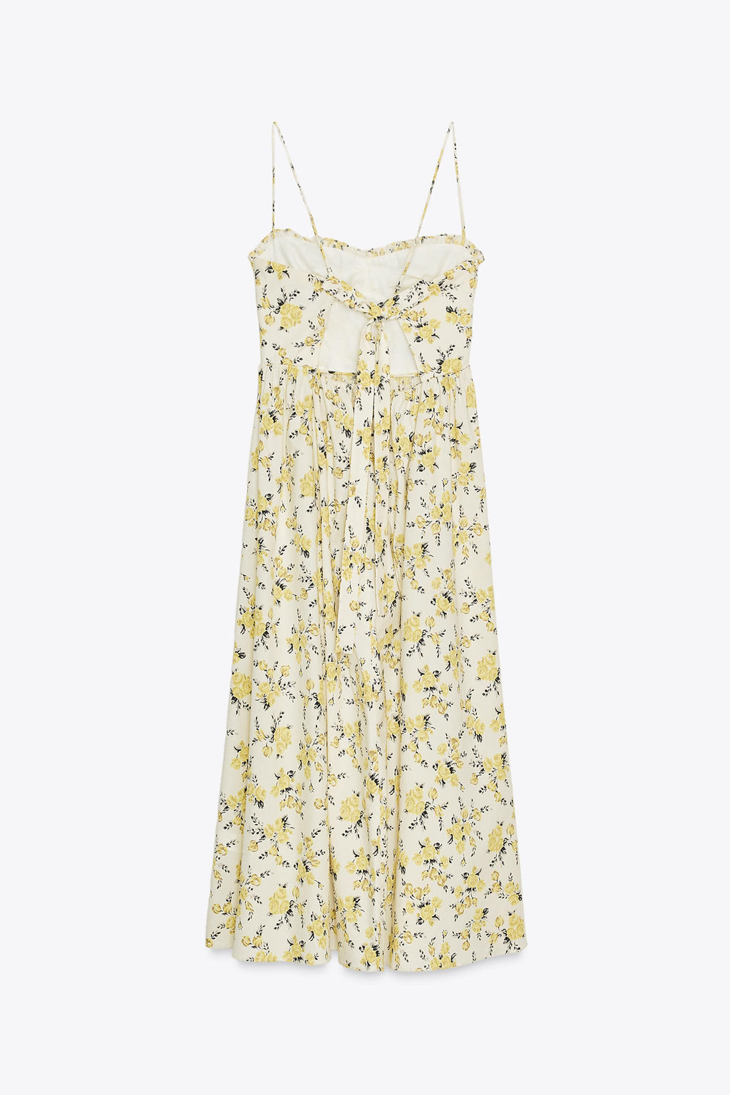 FLORAL PRINT POPLIN MIDI DRESS - Zara фото 7