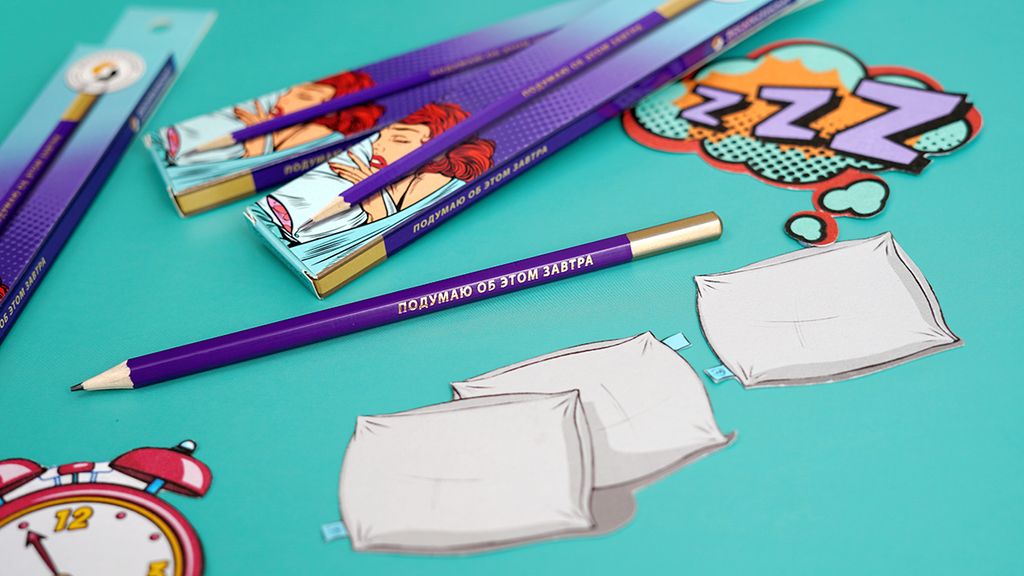 ВКФ Карандаш со смешными фразами SUV-026 Карандаш графитный заточенный ТМ (HB) 16 шт. подумаю об этом завтра