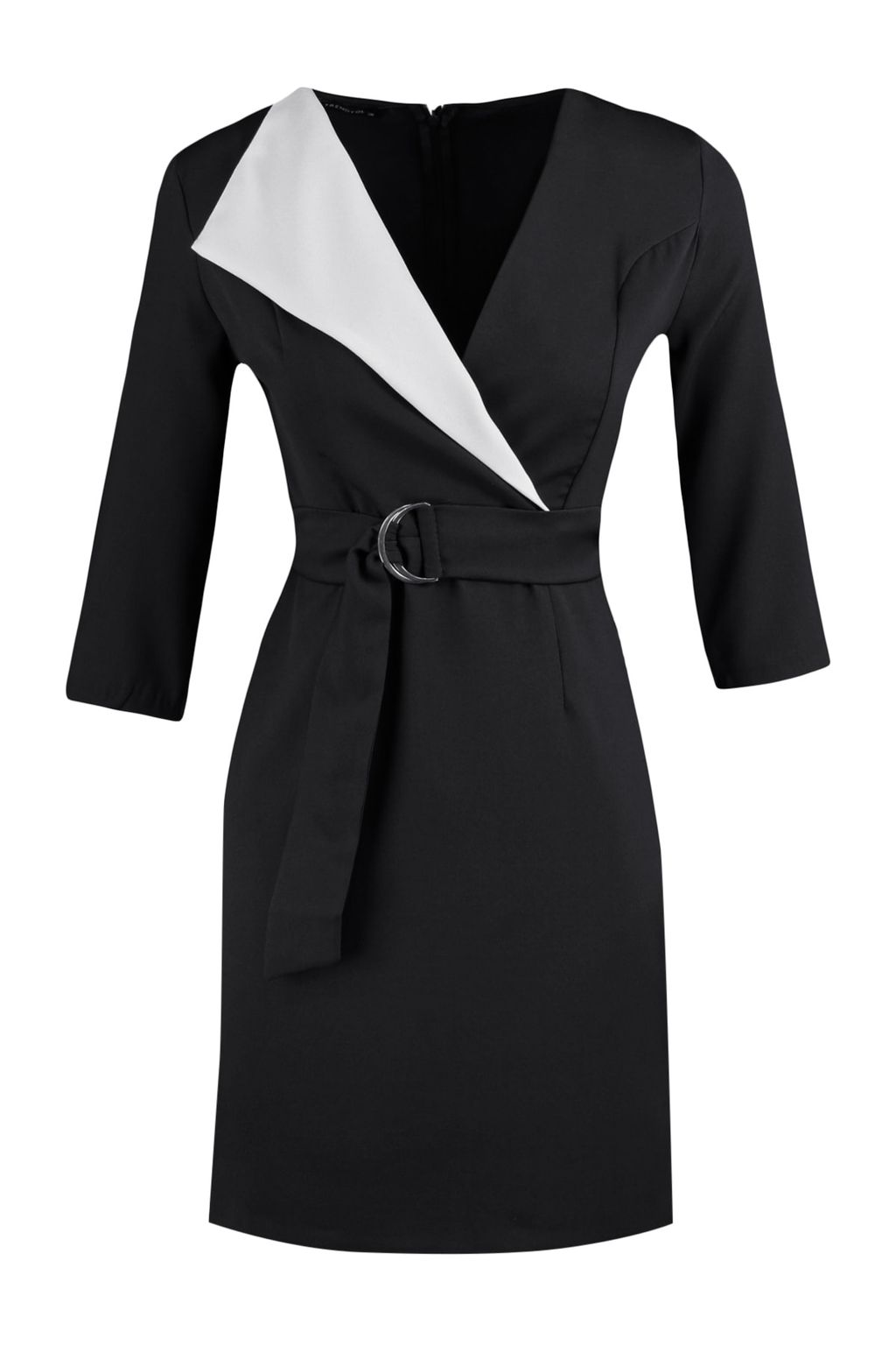 TRENDYOLMILLA Siyah Kemerli Kruvaze Yaka Dokuma Elbise TWOAW20EL0909 фото 6